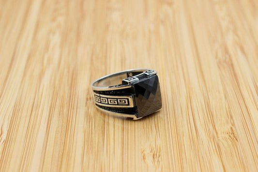 Onyx Silver ring-Classy Men