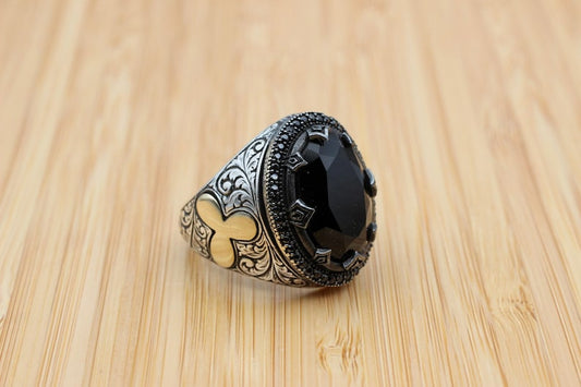 Onyx Silver ring-RoyalRegalia