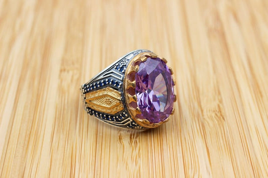 Amethyst Silver ring-Royal Velvet