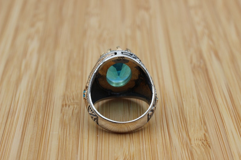 Aquamarine Silver ring-Captain's Blade