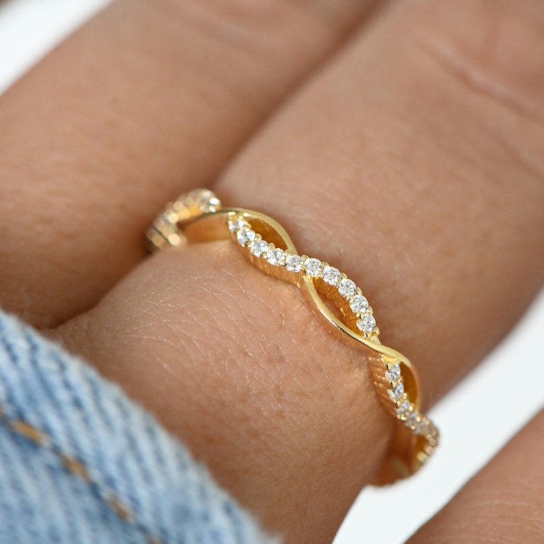 Infinity Gold Plated CZ Diamond ring