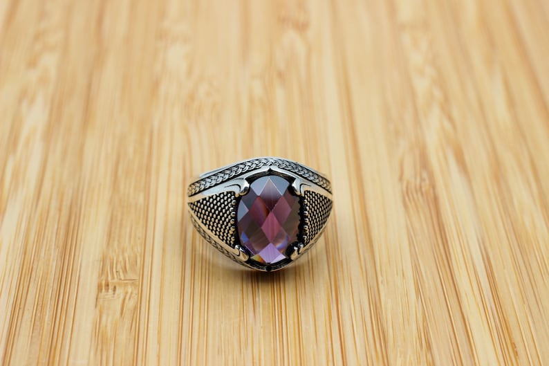 Amethyst Silver ring-Turkish Amulet