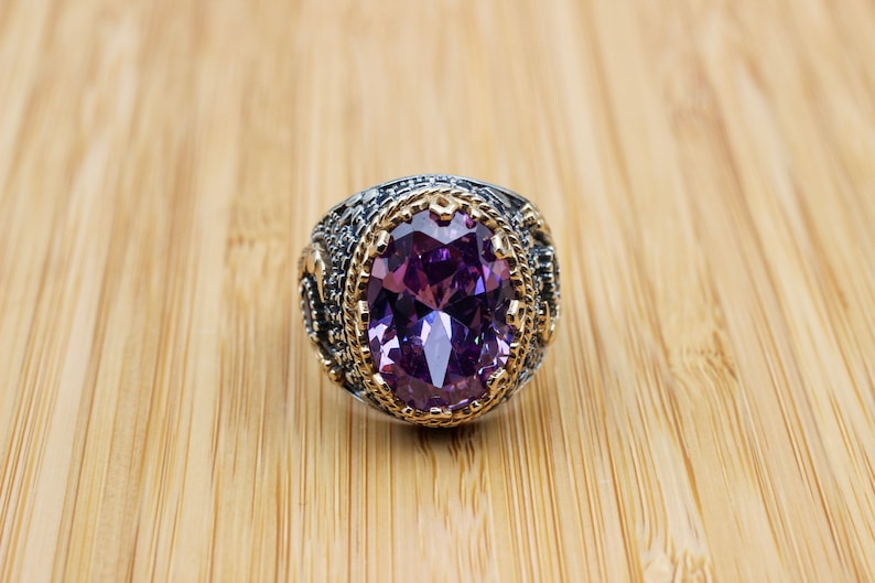 Amethyst Silver ring-Turkish Twilight