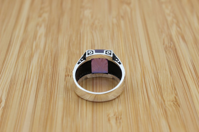 Amethyst Silver ring-Orchid Aura