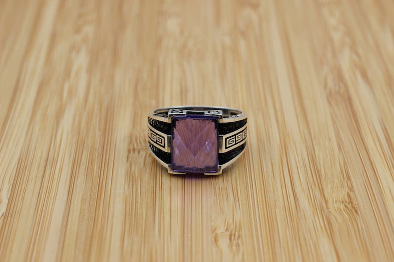 Amethyst Silver ring-Orchid Aura