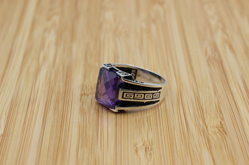 Amethyst Silver ring-Orchid Aura