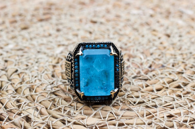 Aquamarine Silver ring-Blue Eyes