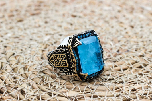 Aquamarine Silver ring-Blue Eyes