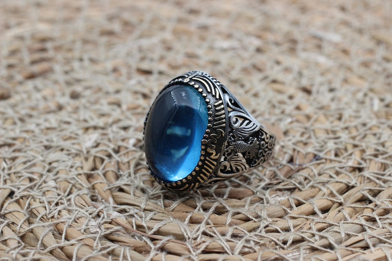 Aquamarine Silver ring-Falcon