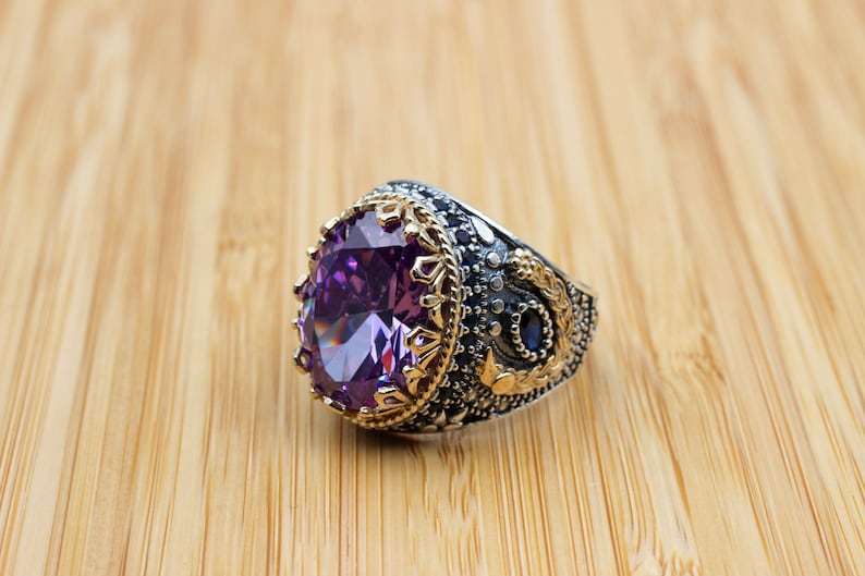 Amethyst Silver ring-Turkish Twilight