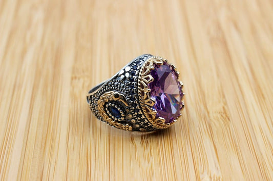 Amethyst Silver ring-Turkish Twilight