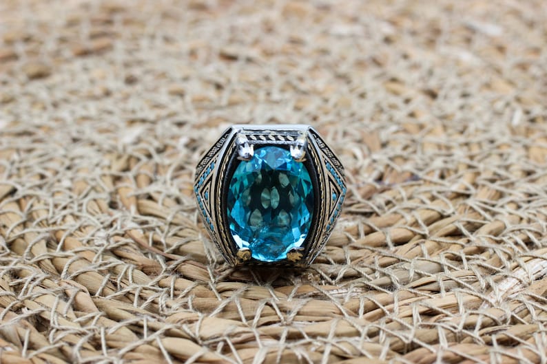 Aquamarine Silver ring-Seashore