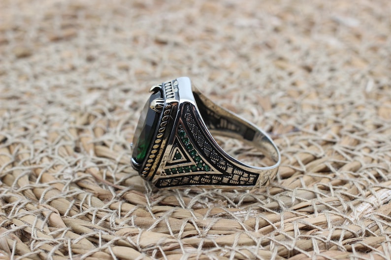 Emerald Silver ring-Turkish Prince