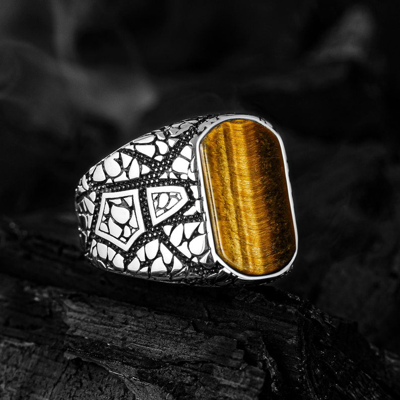 Tiger Eye Silver ring Turkish(More Stones)