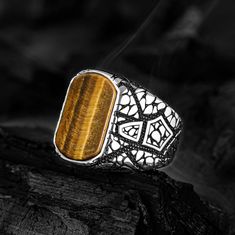 Tiger Eye Silver ring Turkish(More Stones)