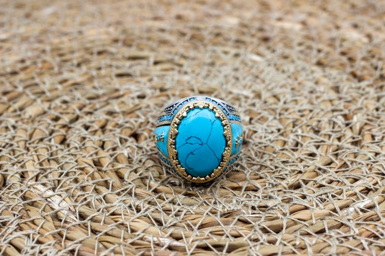 Turquoise Silver ring Feroza Sword