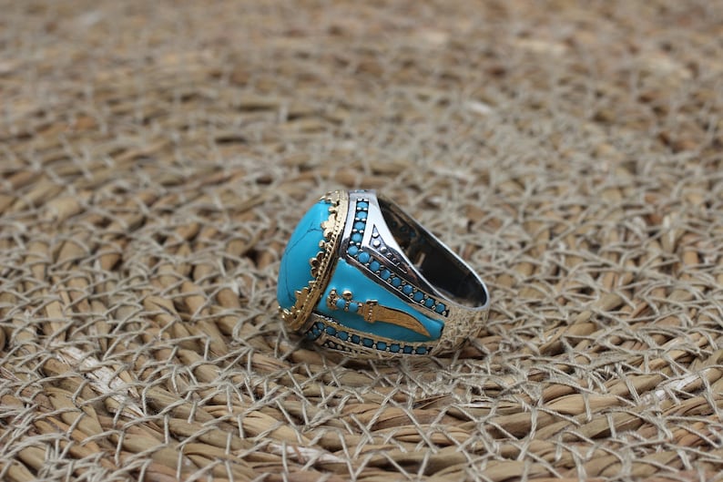 Turquoise Silver ring Feroza Sword