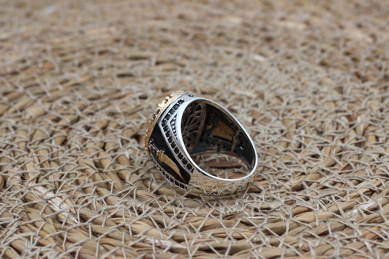 Onyx Silver ring-Black Blade