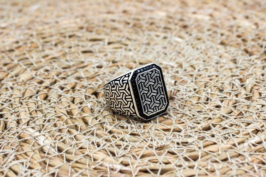 Onyx Silver ring-Matrix