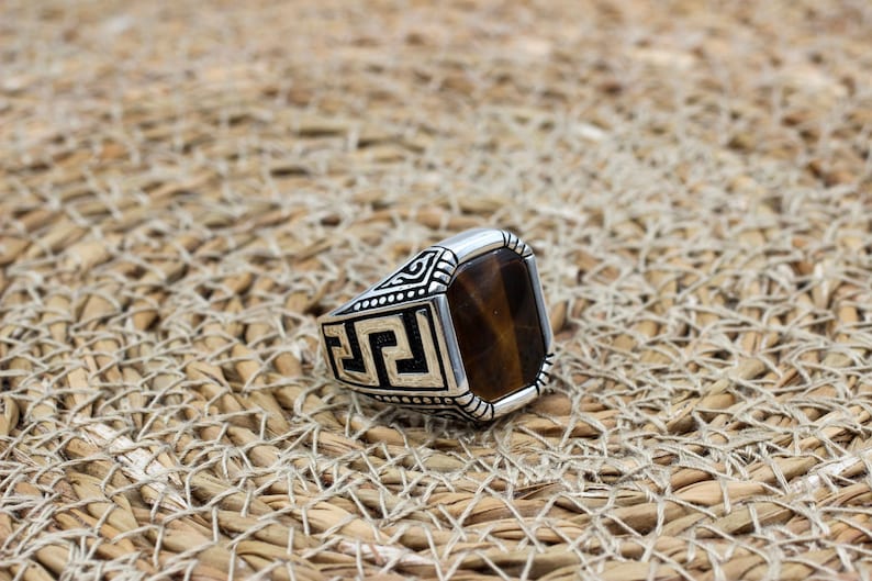 Tiger eye Silver ring for Men standard