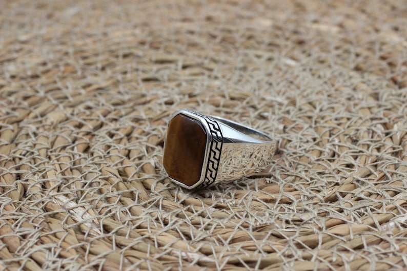 Tiger eye Silver ring for Men Ottoman Standard