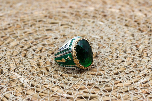 Emerald Silver ring-Sultans Sword