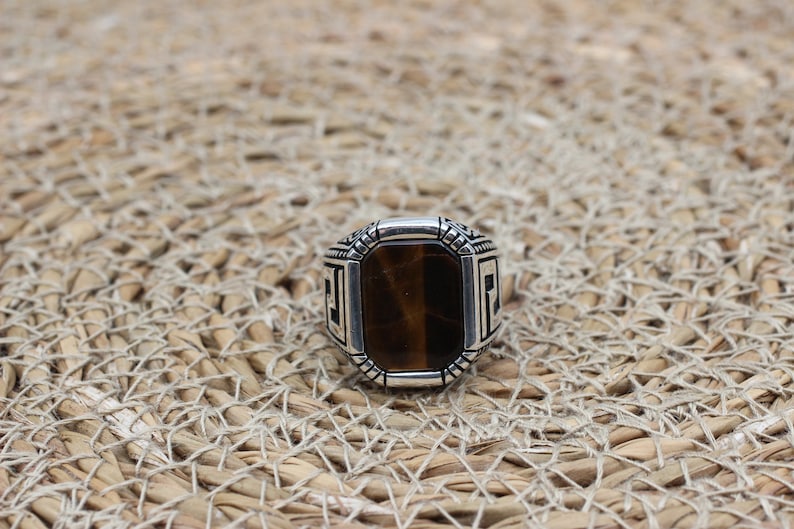 Tiger eye Silver ring for Men standard