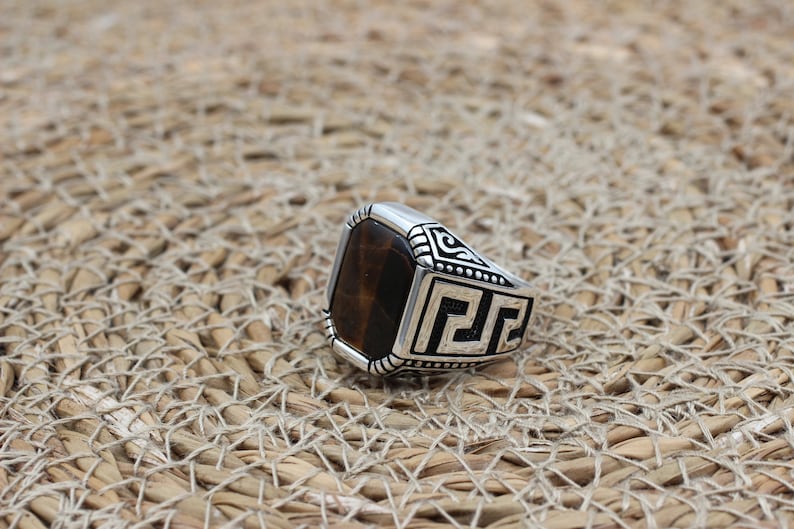 Tiger eye Silver ring for Men standard