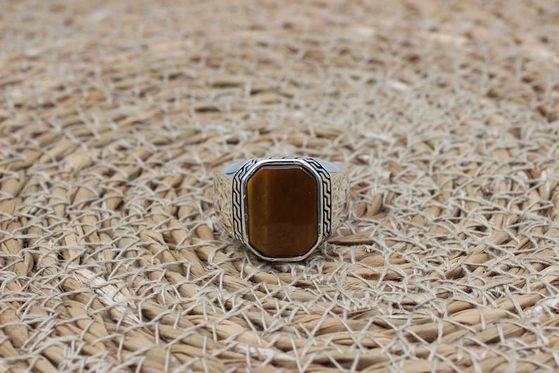 Tiger eye Silver ring for Men Ottoman Standard