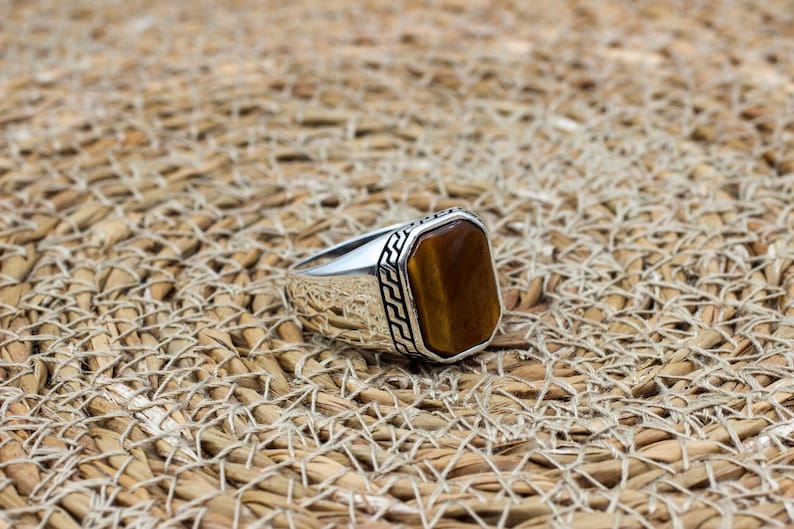 Tiger eye Silver ring for Men Ottoman Standard