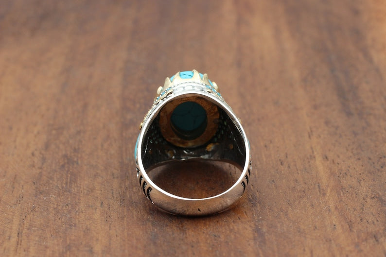 Turquoise Silver ring for Men essence