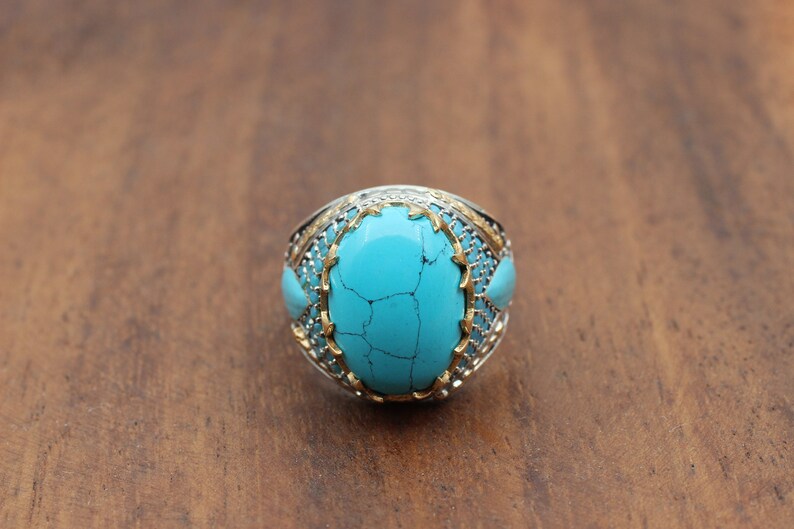 Turquoise Silver ring for Men essence