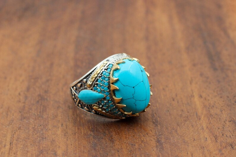 Turquoise Silver ring for Men essence