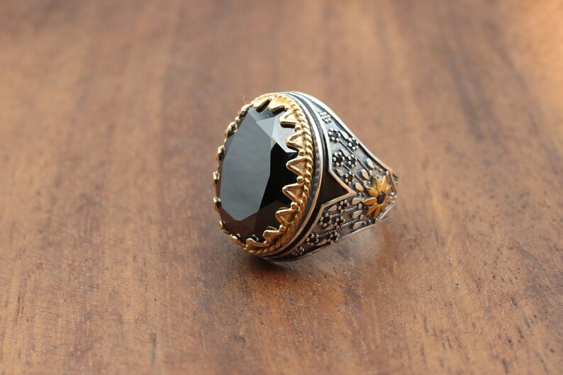 Onyx Silver ring-Crown Jewel