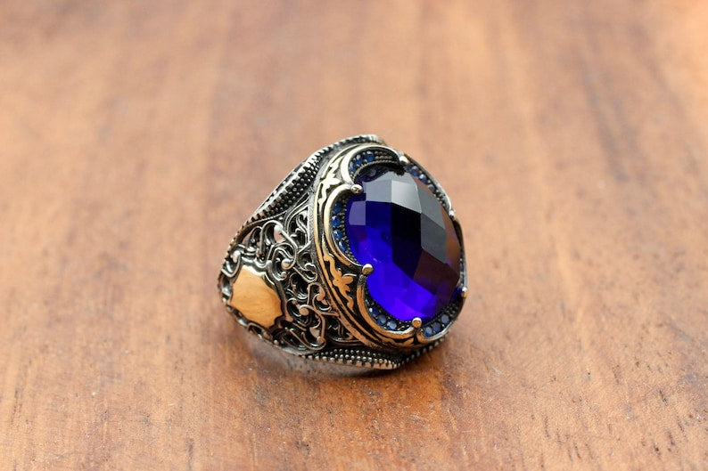 Sapphire Ring Silver-Turkish Kingdom