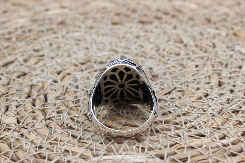 Aquamarine Silver ring-Turkish Flower