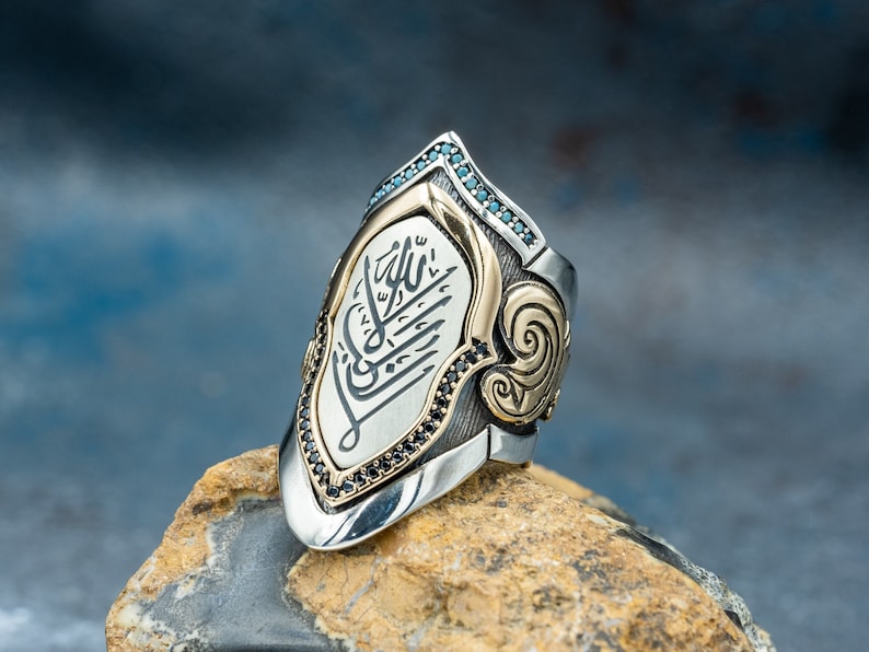 Lâ Ghaliba illallah engraved adjustable thumb ring