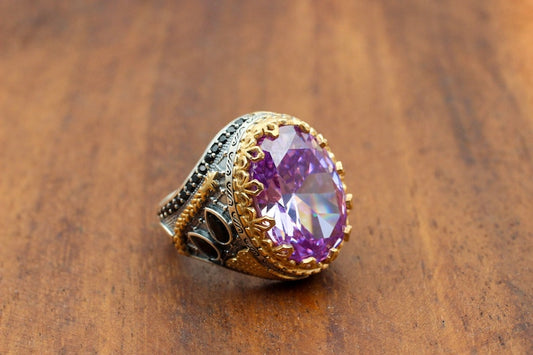 Amethyst Silver ring-Turkish Classic