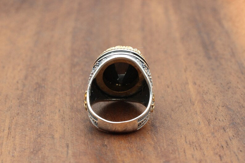 Onyx Silver ring-Crown Jewel