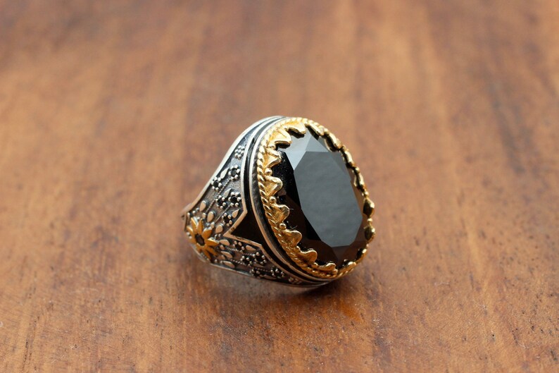 Onyx Silver ring-Crown Jewel