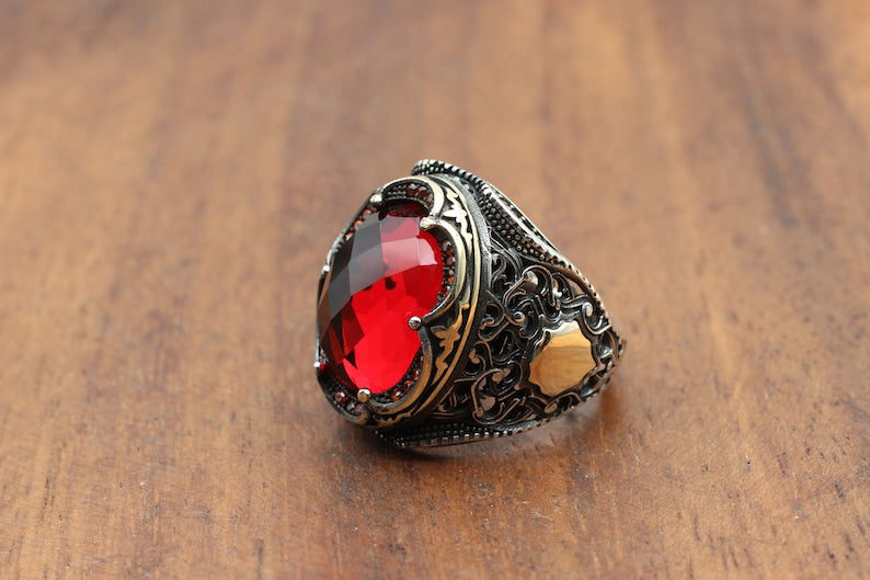 Ruby Silver Ring-Sultan