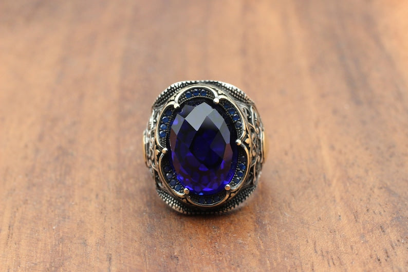 Sapphire Ring Silver-Turkish Kingdom