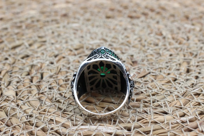 Emerald Silver ring-Luckystone