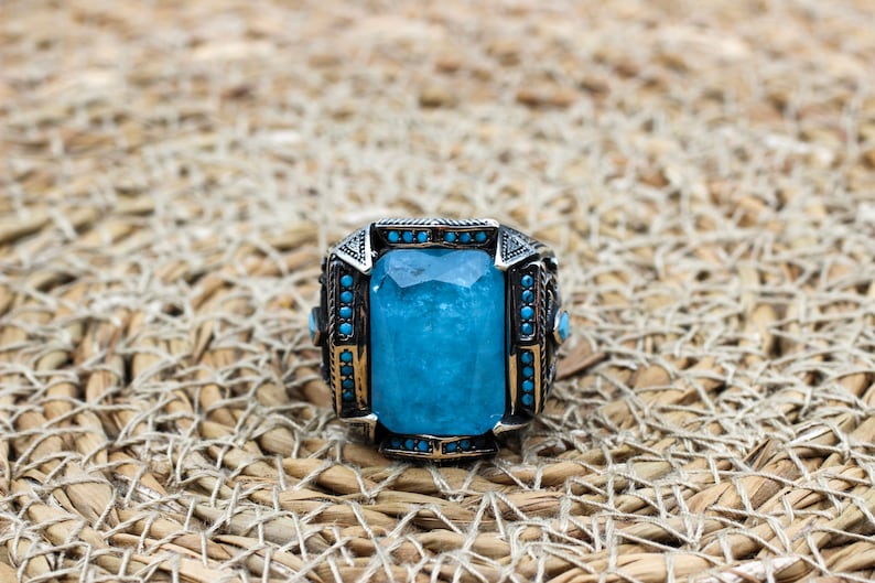 Tourmaline Ring Silver-Blue Sky