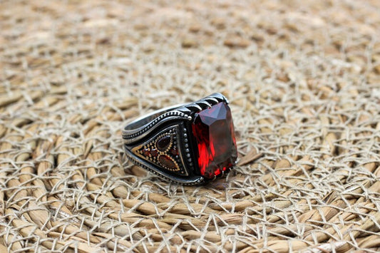 Ruby Silver Ring-Crown Prince