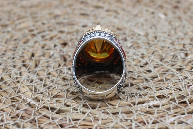 Citrine Silver ring for Men- Turkish2