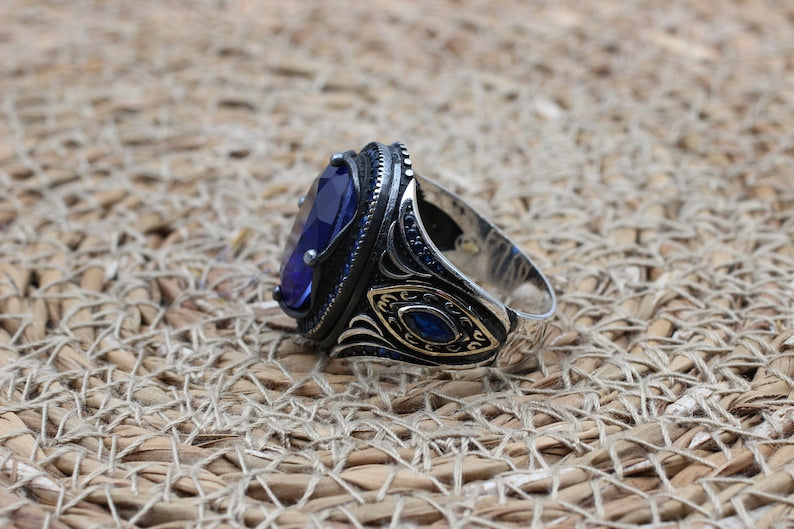 Sapphire Ring Silver-Crown Jewel