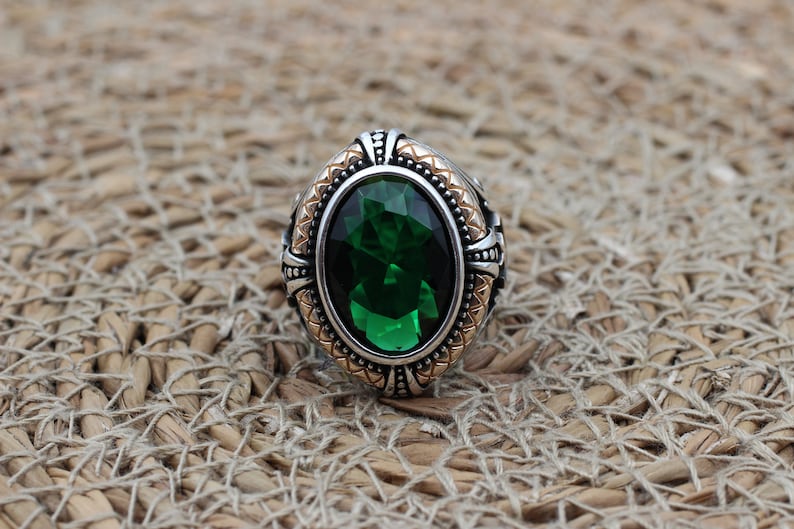 Emerald Silver ring-Turkish