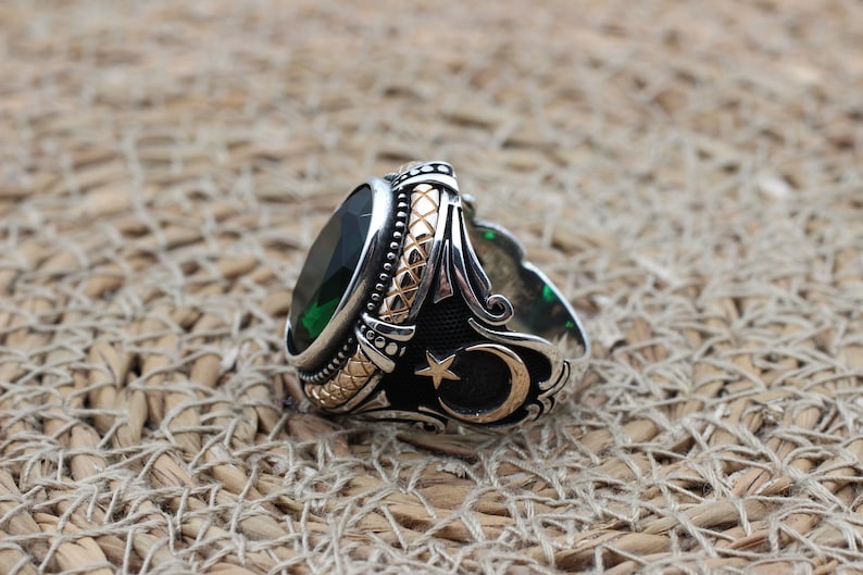 Emerald Silver ring-Turkish