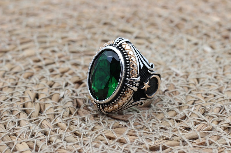 Emerald Silver ring-Turkish